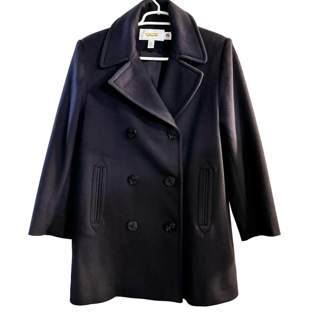 Talbots Peacoat Jacket Double Breasted Deep Purple Wool Women’s Coat Size 4